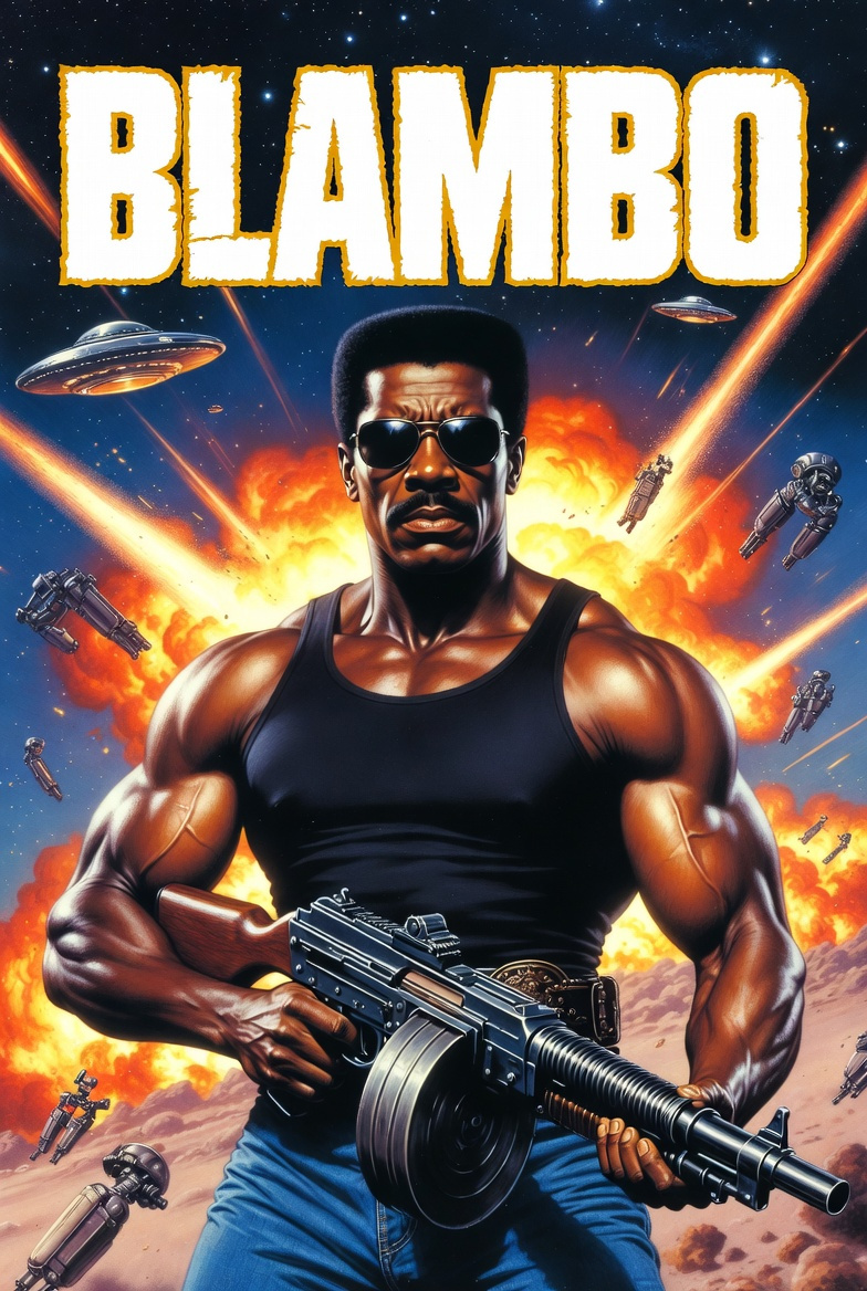 superhero neon city skyline